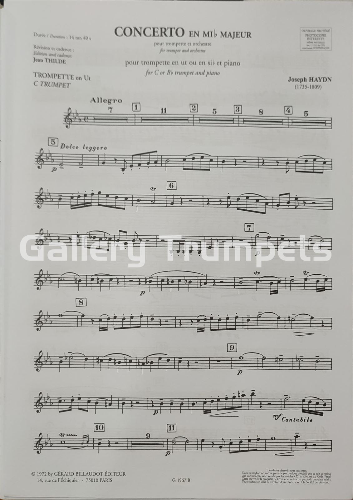 Concerto en Mib Majeur /Red. Pno - Haydn, Joseh (Partitura Trompeta Bb y C) - Imagen 3