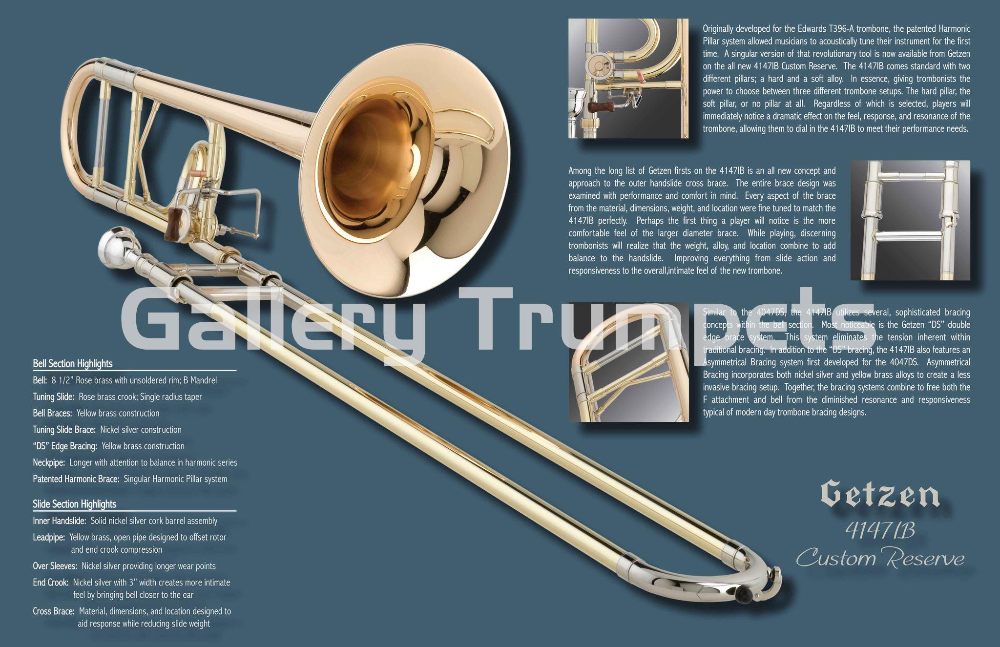 Getzen 4147IB Trombón Tenor Bb/F Modelo Ian Bousfield - Imagen 4