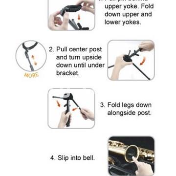 Hercules DS432B Soporte Saxofón Tenor Travel Lite - Imagen 1