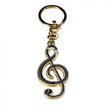 Llavero Clave de Sol Esmalte Negro - Imagen 1