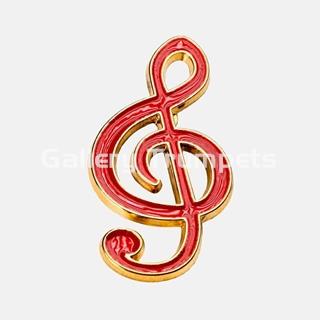 Pin Clave Sol Esmalte Rojo - Imagen 1