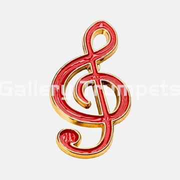 Pin Clave Sol Esmalte Rojo - Imagen 1