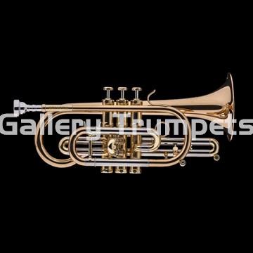 Schagerl K-620L - Corneta Bb Lacada: Tubería '459 (11,68mm), Tudel Goldmessing, Campana Goldbrass 123 mm., Pistones de Monel, Es - Imagen 1