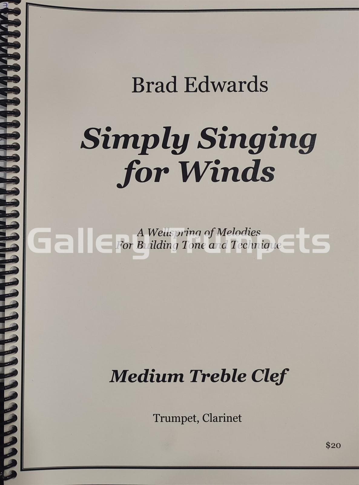 Simply Singing for Winds by Brad Edwards - Medium Treble Clef (Clarinete/Trompeta) - Imagen 1