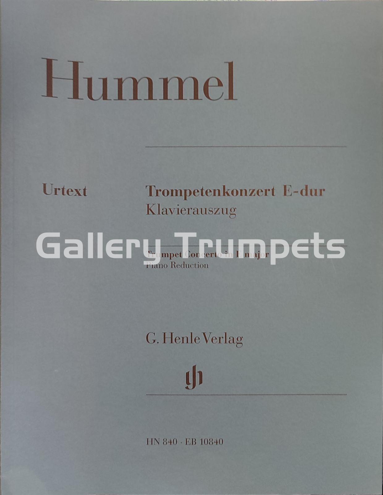 Trumpet Concerto in E Major/Red. Pno. (Parte trompeta en Do, Sib y Mib) - Hummel, Johann - Imagen 1
