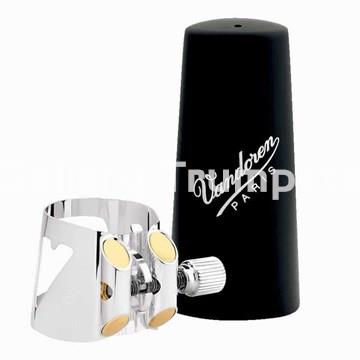 Vandoren Optimum Abrazadera Clarinete Plateada con boquillero - Imagen 1