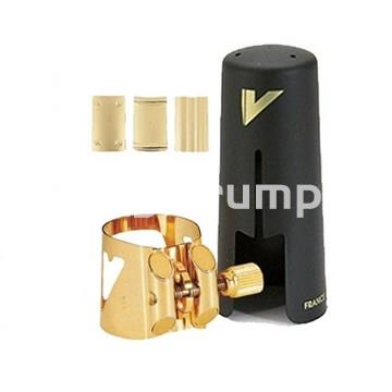 Vandoren Optimum Abrazadera Saxo Alto Dorada con boquillero - Imagen 1